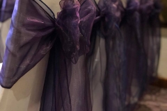 purple navy organza chairs
